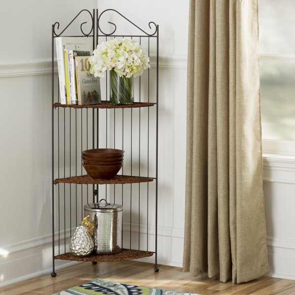 Rebrilliant 43'' H x 12.2'' W Iron Corner Bookcase & Reviews Wayfair